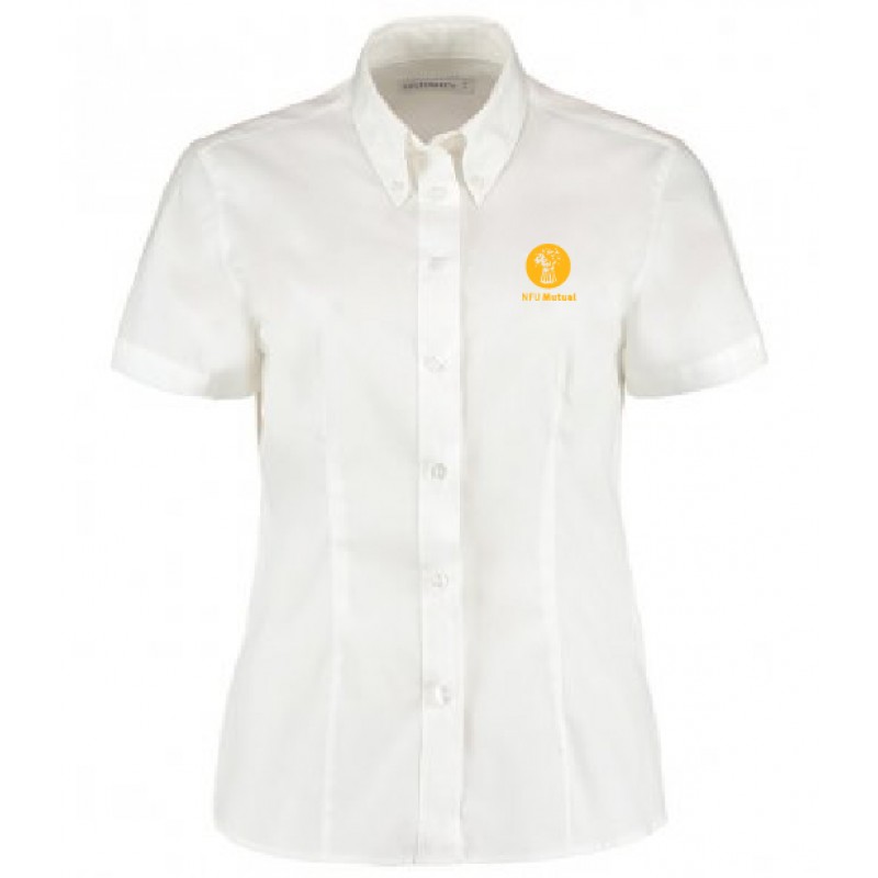 Ladies Oxford Shirt Short Sleeve (White)